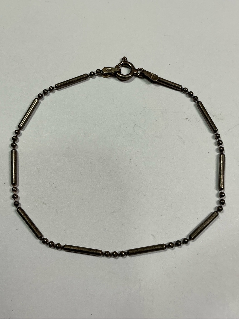 Sterling Silver Dash and Dot Bracelet. 7 inches long
